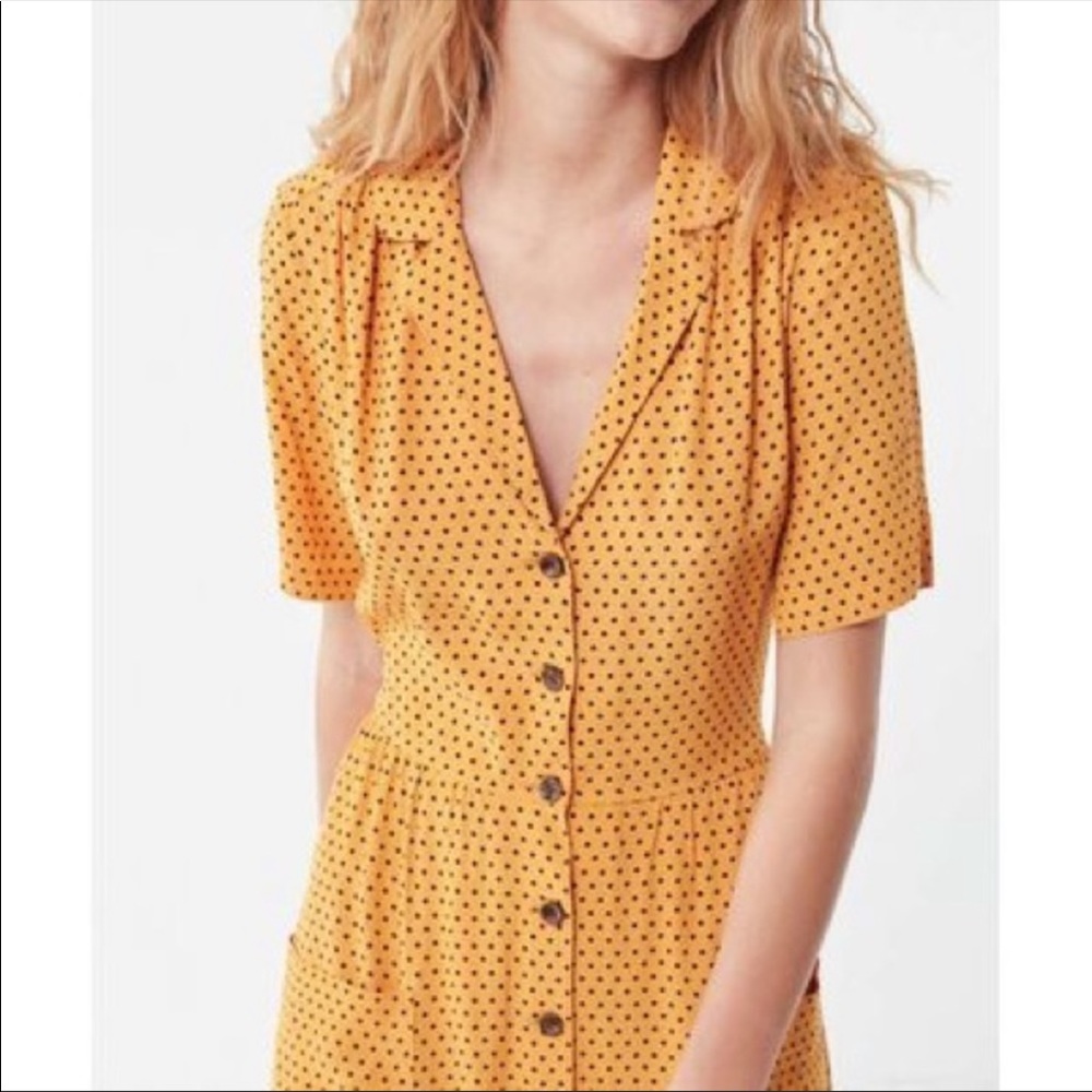 Urban Outfitters Yellow Polka Dot Dress